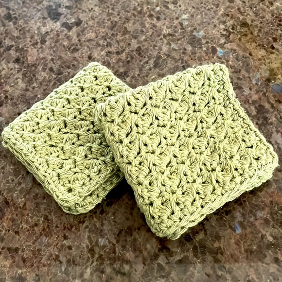100% COTTON Crocheted Washcloths Dishcloths, Durable, Spa Towels, Eco Friendly - Picture 1 of 5